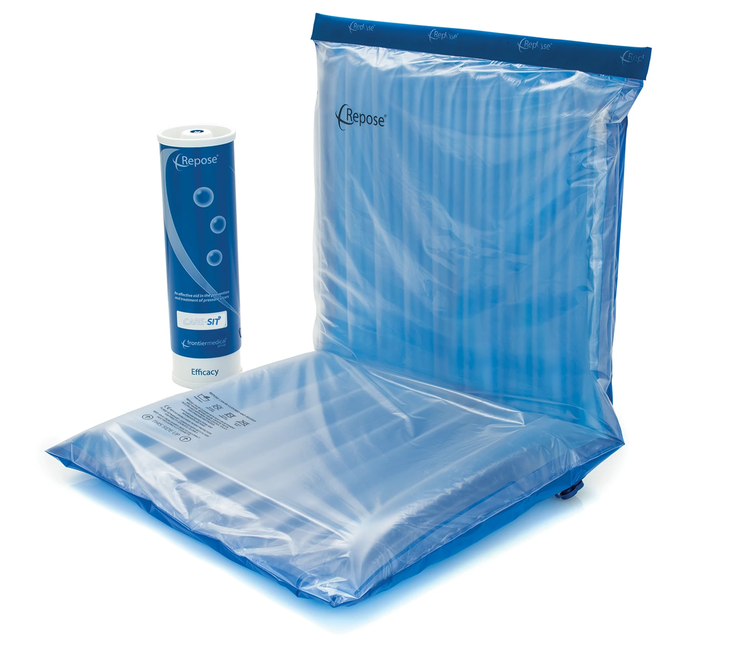 Repose Care-Sit inflatable inner and its manual pump, shown without its outer cover