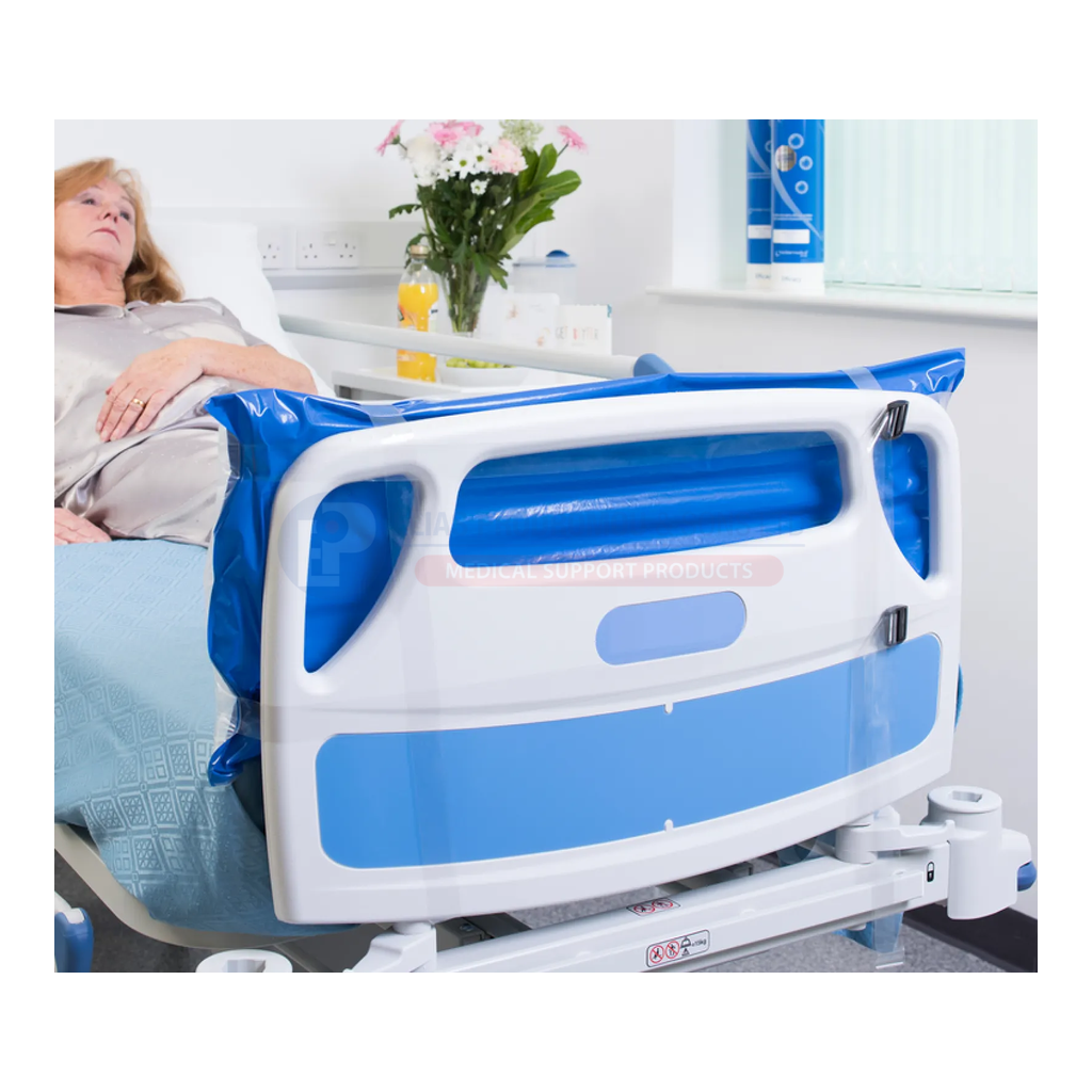 Sole Protector bed-end setup and fastening context. Bed and furniture are not included.