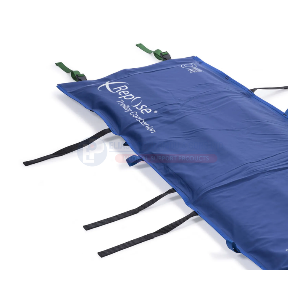 Trolley Companion upper cover and branding detail with side straps. Cover shown fitted; inner and pump are not included.