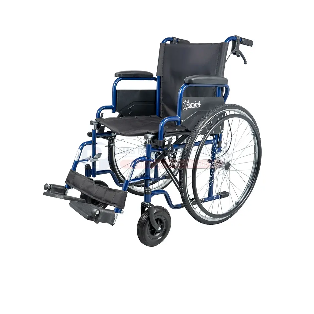 [103005] Gemini Blue Wheelchair 46cm Seat Width Foldable - Max Weight 125 kg - 0811300B