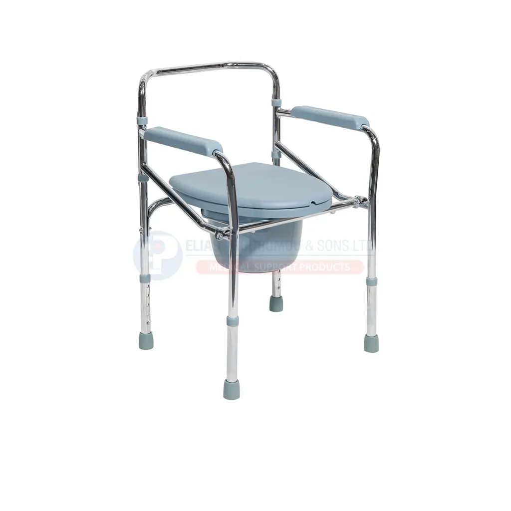 [102226] MOBIAK Folding Commode Toilet Chair 3-in-1 Adjustable Bathroom Aid – 0809155