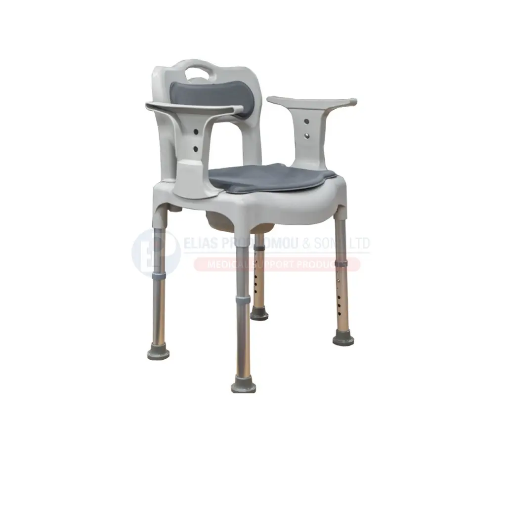 [102206] Commode Chair with Bucket Adjustable Shower & Toilet Chair – 0803390