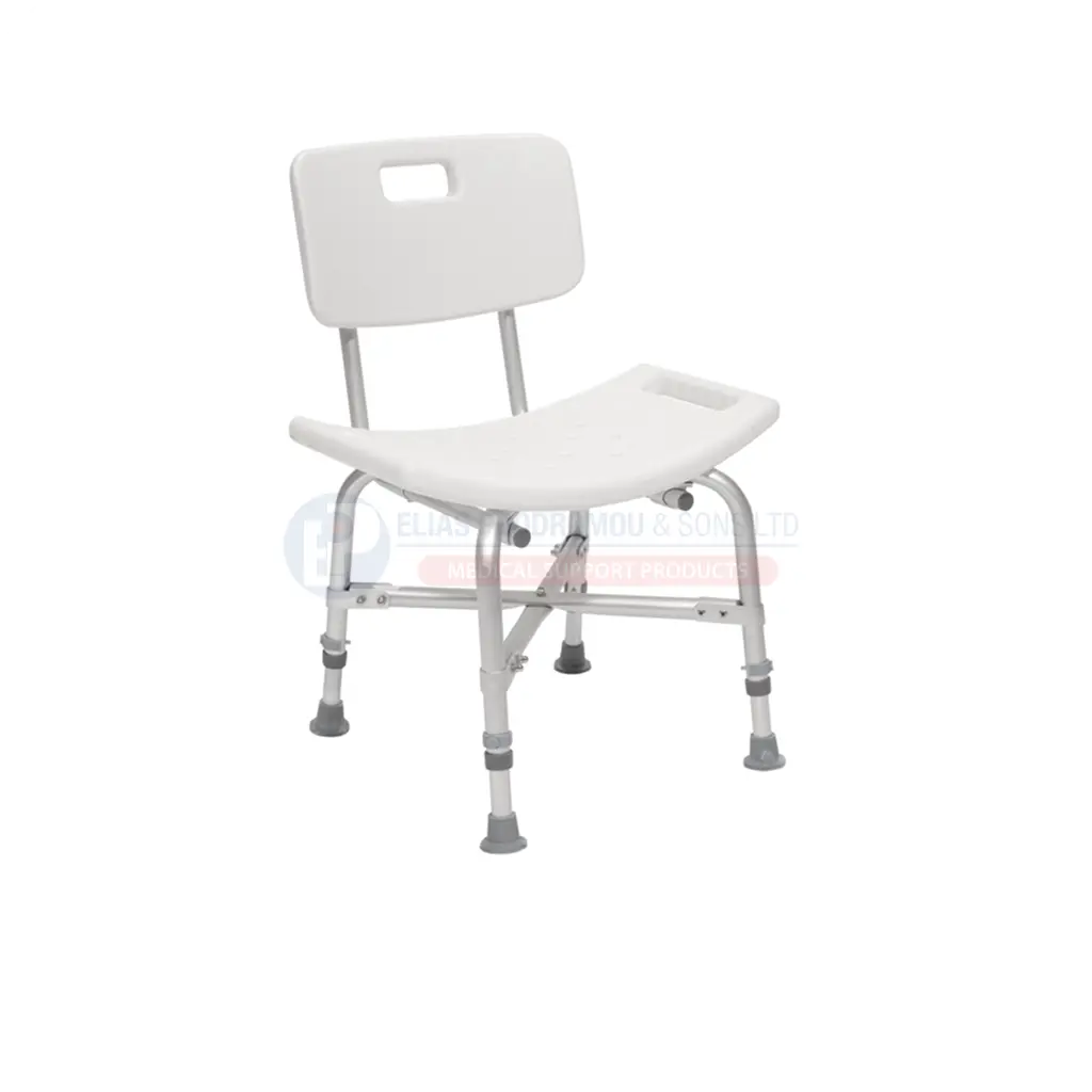 [102137] Heavy Duty Shower Chair with Backrest Adjustable Bath Seat 225kg – 0808523