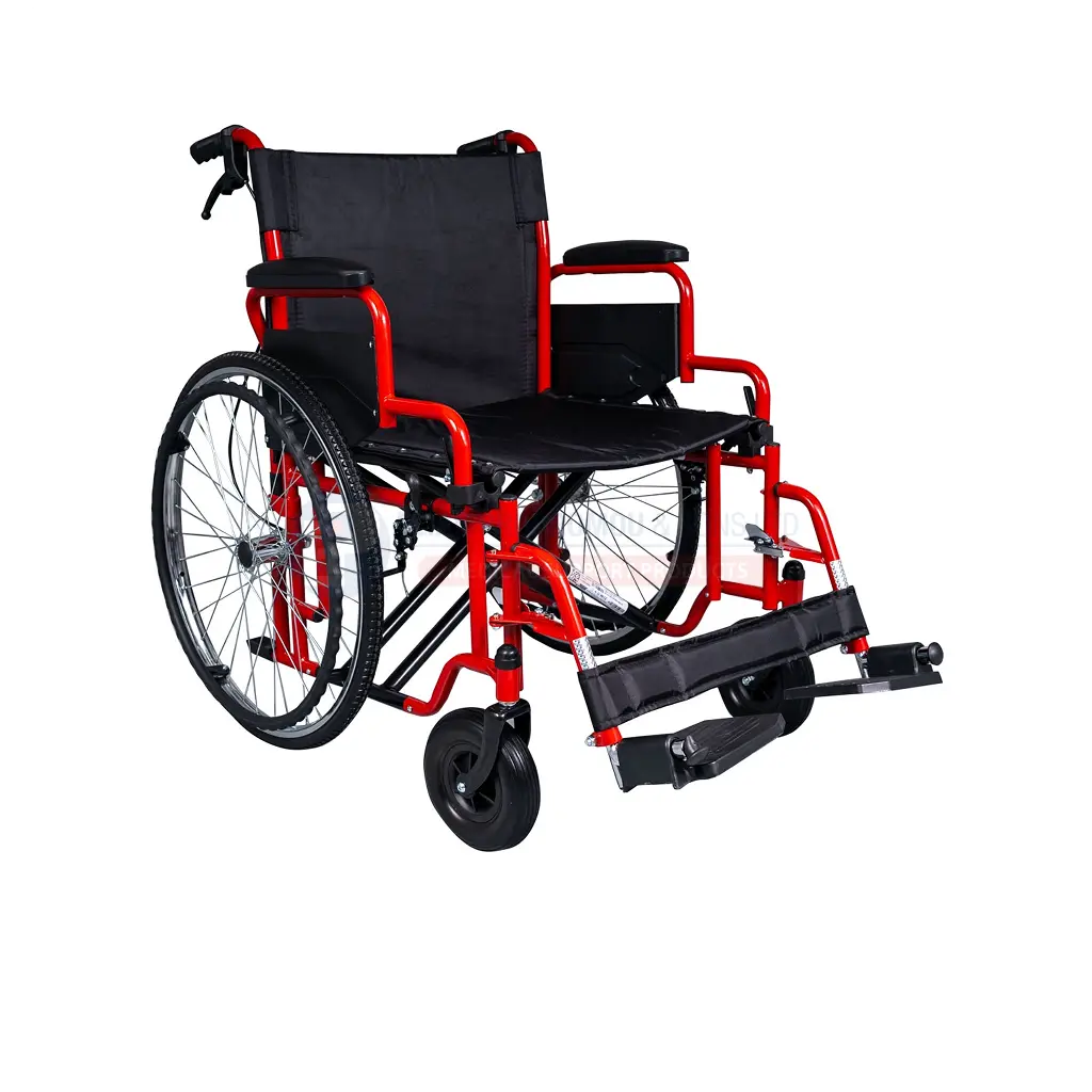 [101810] Heavy Duty Wheelchair 56cm Seat Width Bariatric Foldable Steel - 0808527