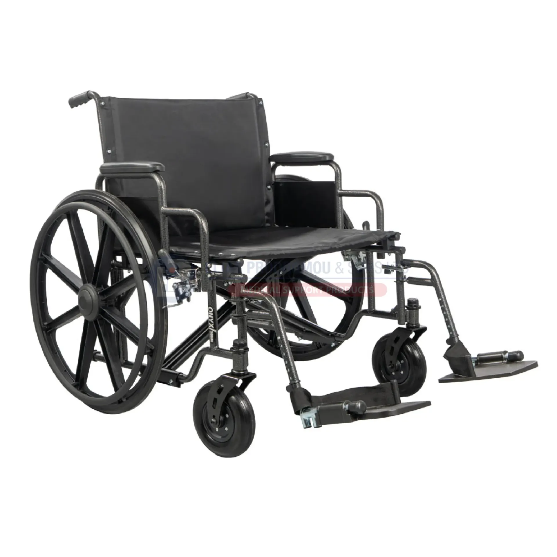 [103111] MOBIAK Onyx Bariatric Wheelchair 67cm Seat Width Reinforced Foldable Steel 272kg Capacity - 0815010