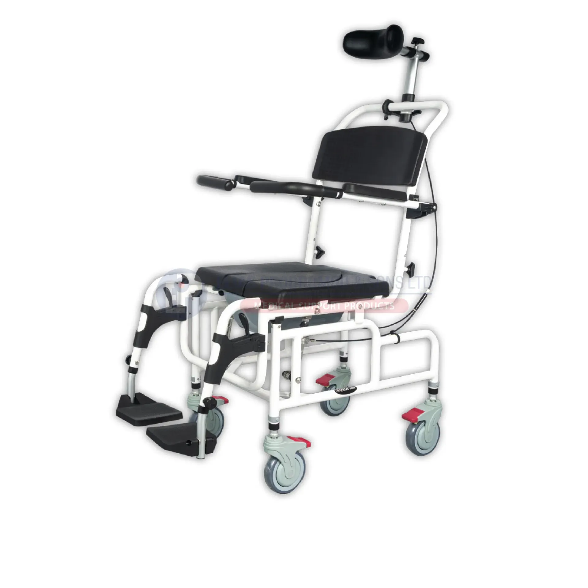 [103211] MOBIAK "AQUA" Reclining Shower Wheelchair Aluminium Waterproof Commode Chair - 0805498