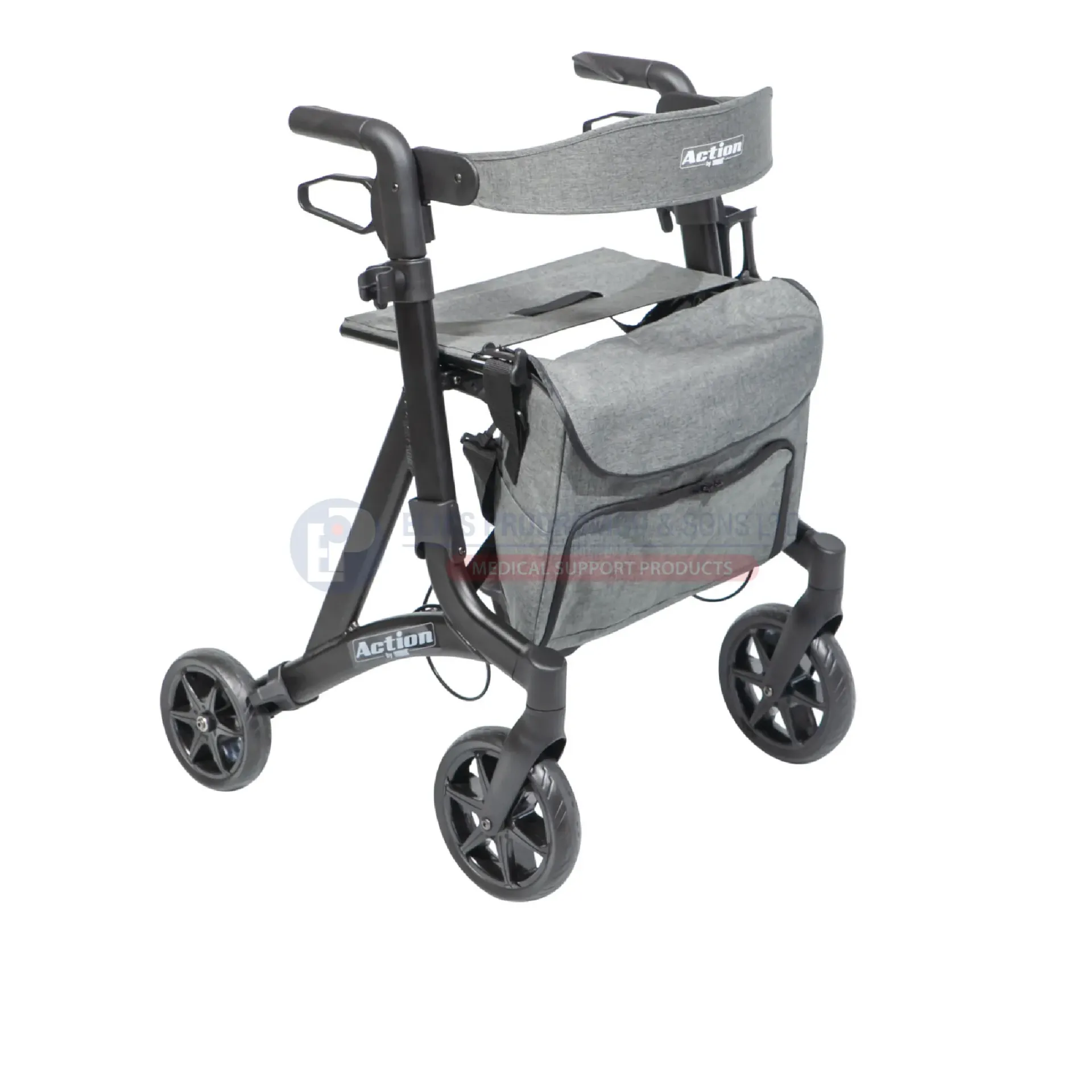 [103340] MOBIAK Action Aluminium Rollator Walker Foldable with Seat & Bag - 0803610