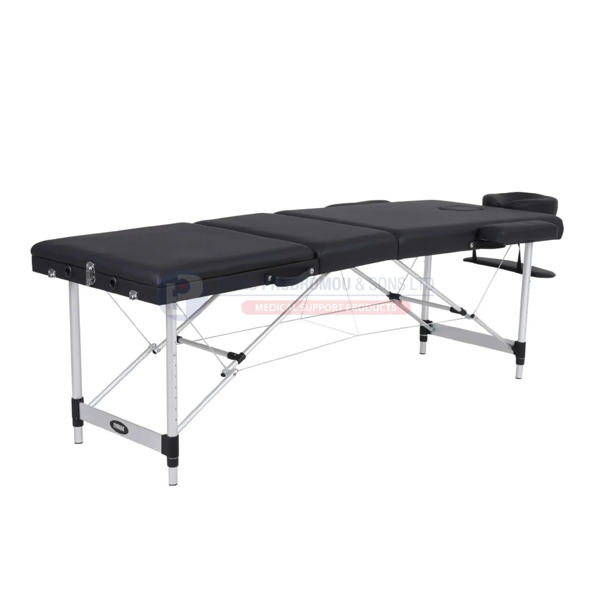 [103392] Aluminum Folding Massage Bed 3 Sections with Accessories Black Colour 60cm Width - 0812305
