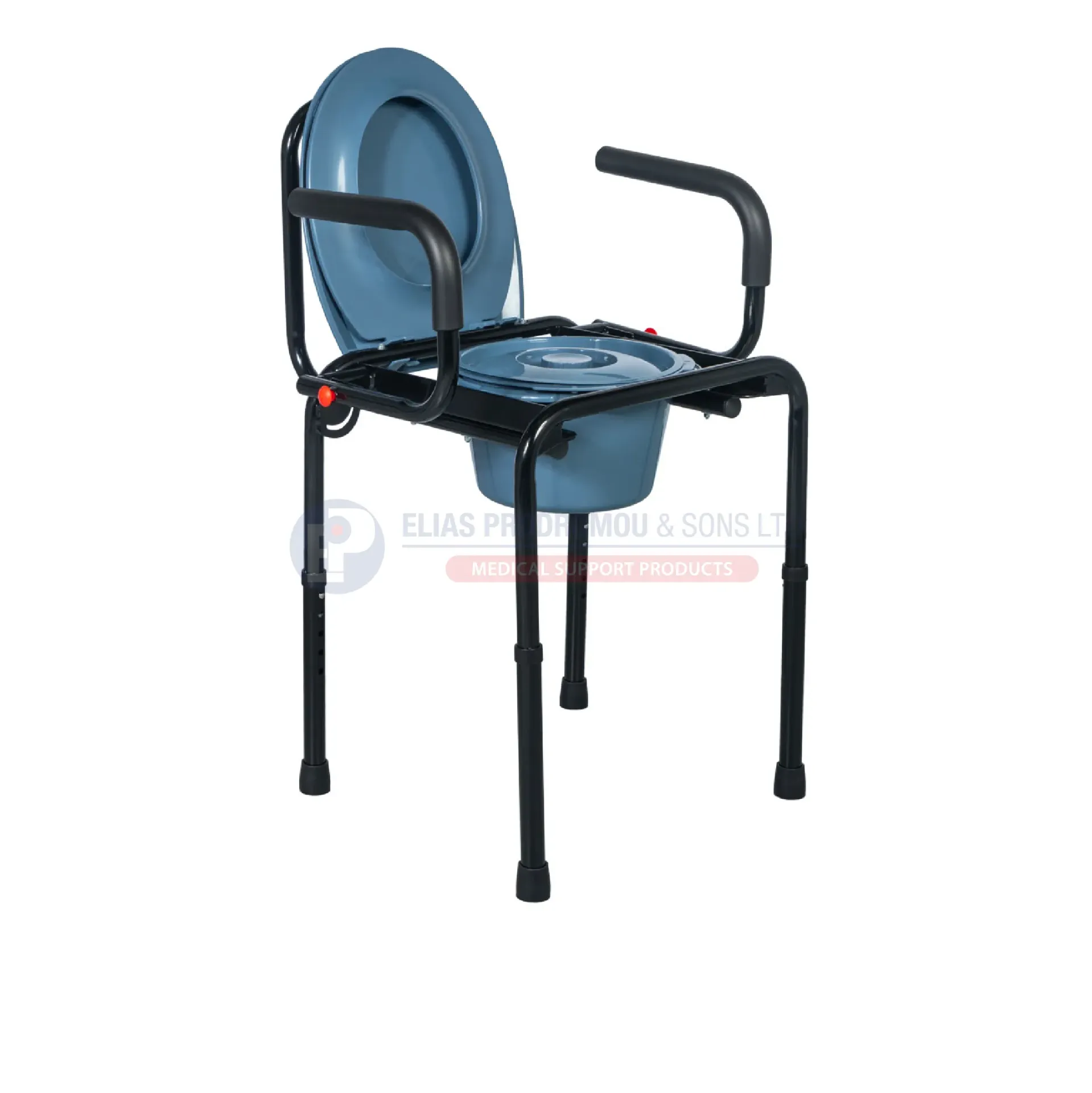 MOBIAK Premium Commode Chair with Folding Sides 3-in-1 Adjustable Toilet Aid – 0813165